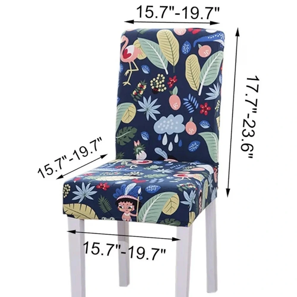 4PCS Stretch Removable Washable Dining Room Chair Protector Slipcovers/Home Deco
